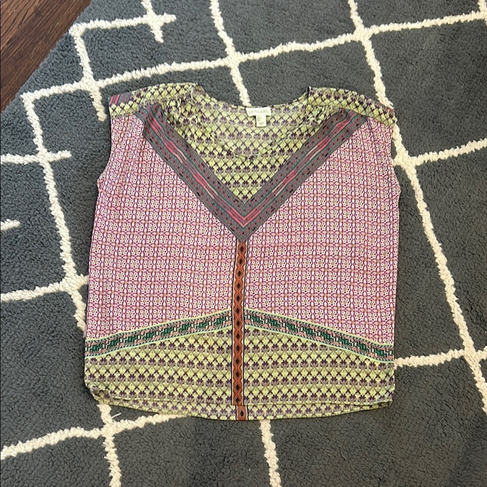 Patterned Tank Blouse